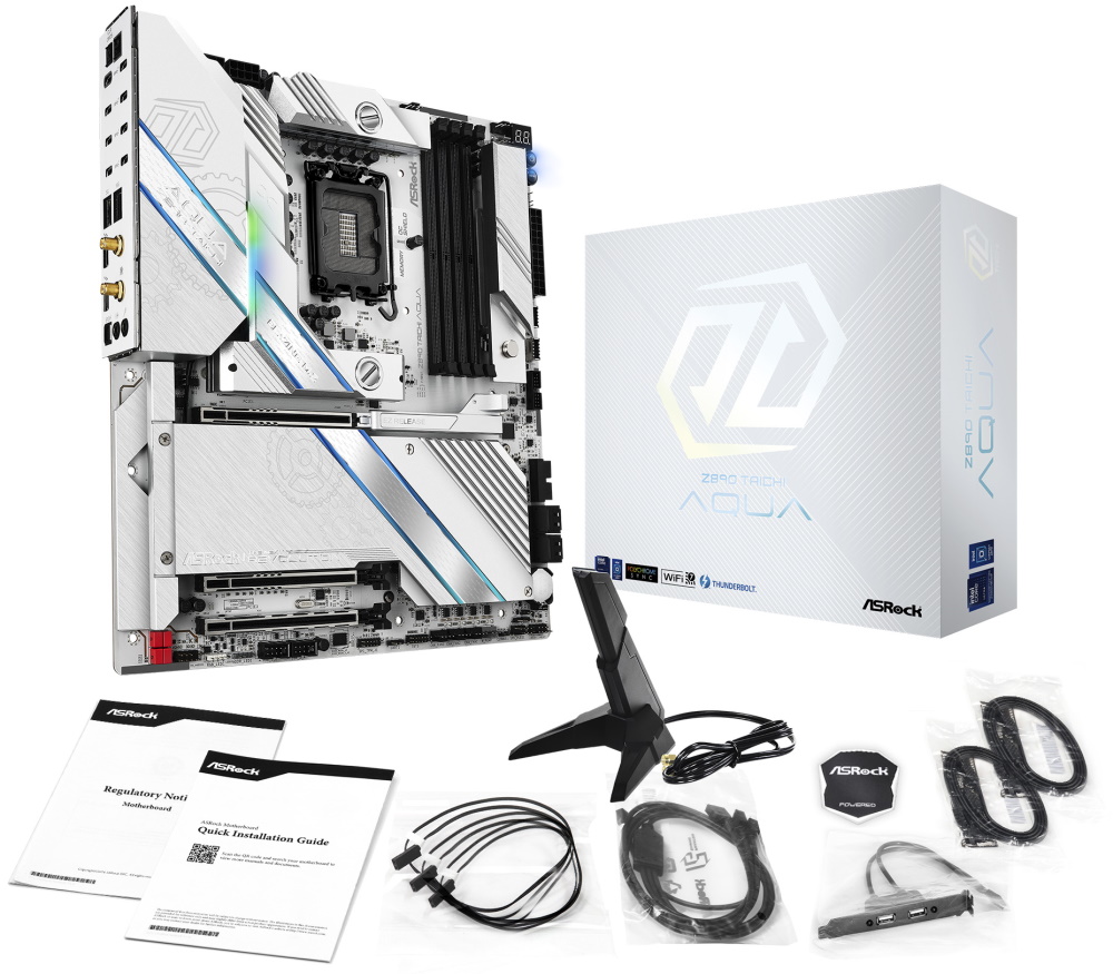 ASRock Z890 Taichi Aqua / Intel Z890 / LGA1851 / 4x DDR5 / 6x M.2 / 2x Thunderbolt 4 / 8x USB-C / WiFi / EATX